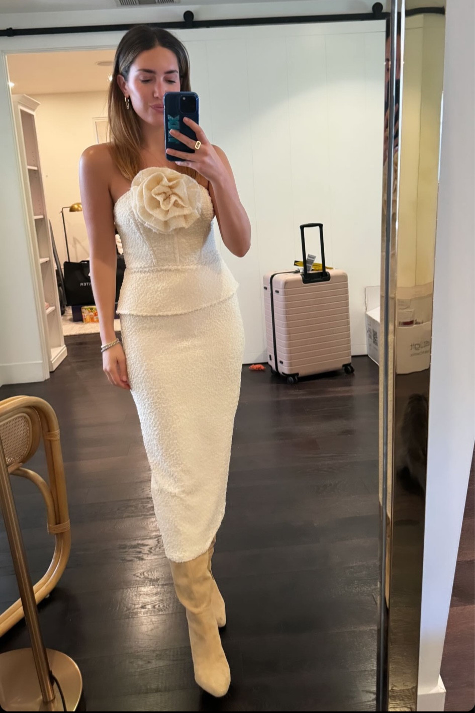 lpa romola midi dress Lpa Romola Midi Dress In Cannoli Cream - 30% Off