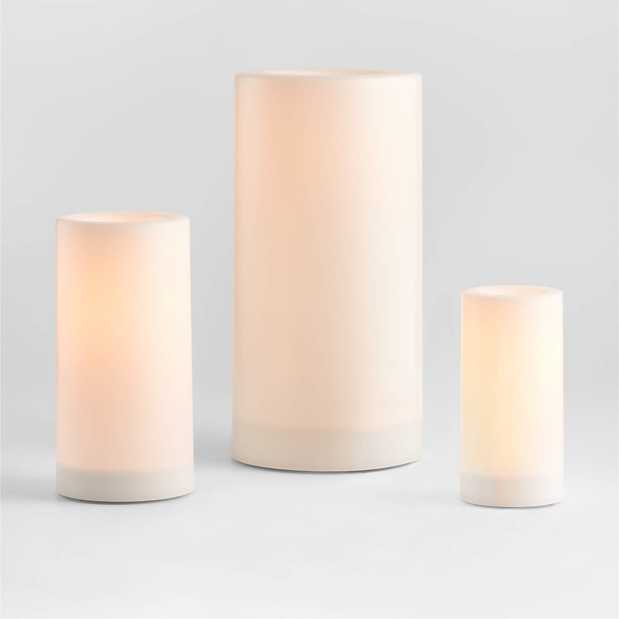 Indoor/Outdoor 3"x6" Pillar Candle with Timer + Reviews | Crate & Barrel | Crate & Barrel