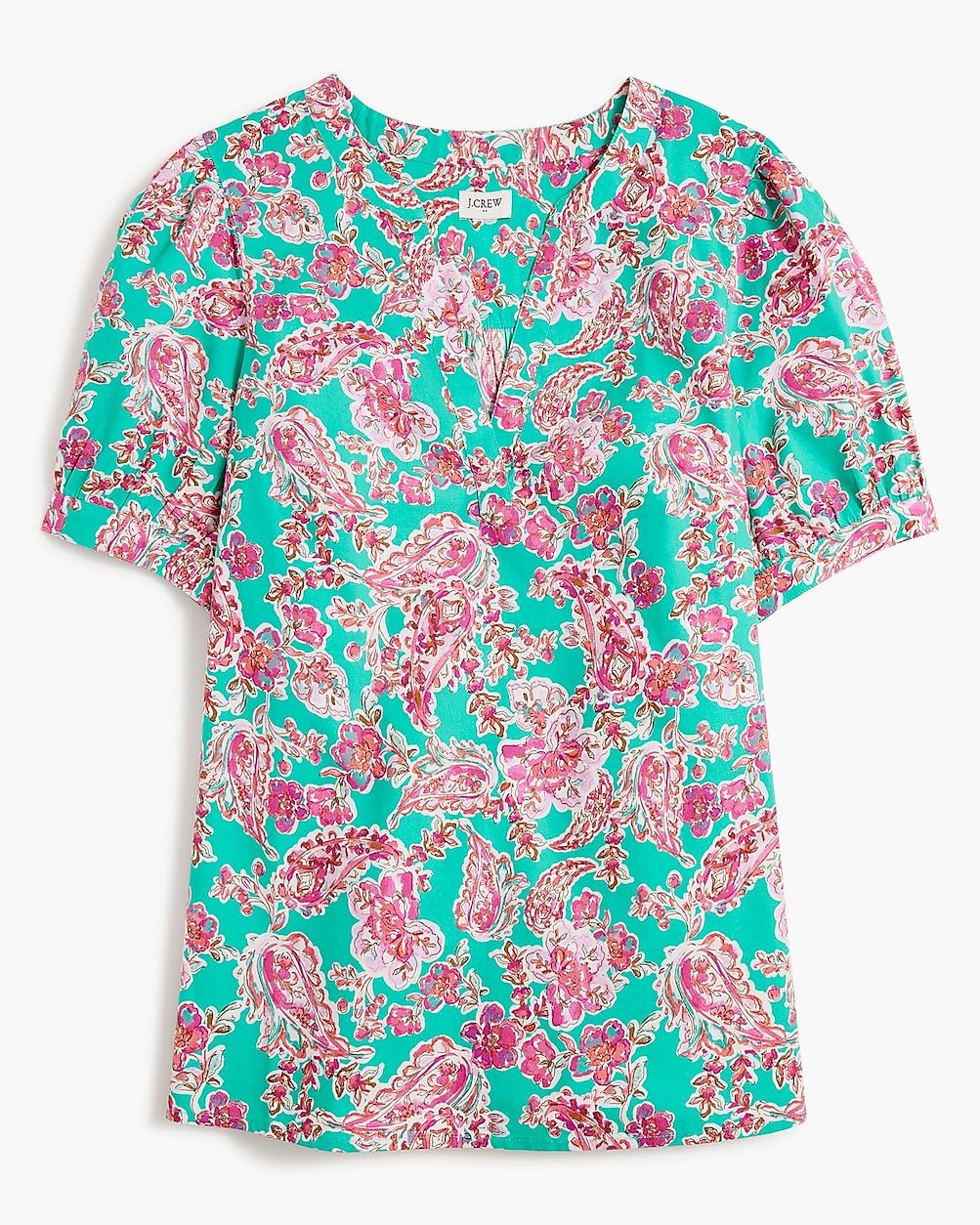 Printed short-sleeve poplin top | J.Crew Factory