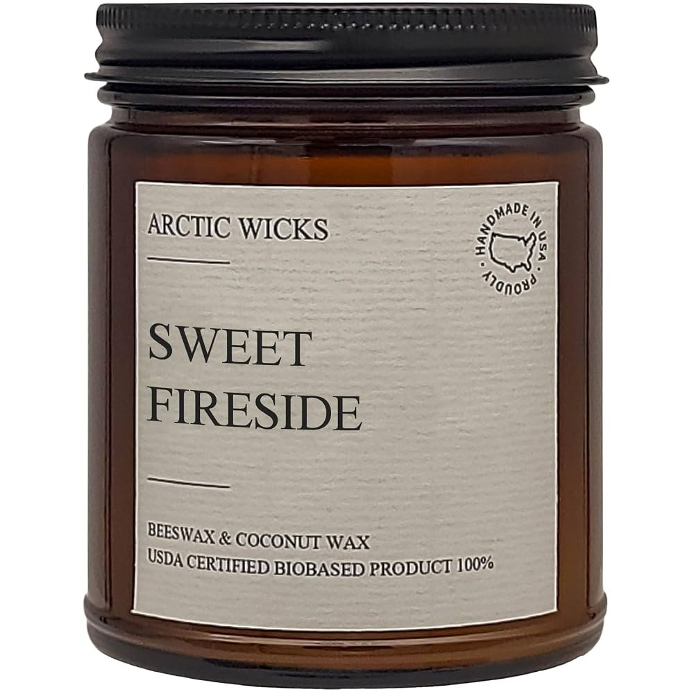 Sweet Fireside Candles | Arctic Wicks 9oz Coconut & Beeswax Candles | Amber Sweet Scented Firesid... | Amazon (US)