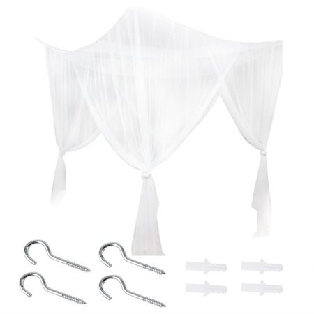 Tebru Mosquito Net, 4 Corner Post Bed Canopy Mosquito Net Full Queen King Size Bedding, Canopy Mosqu | Walmart (US)