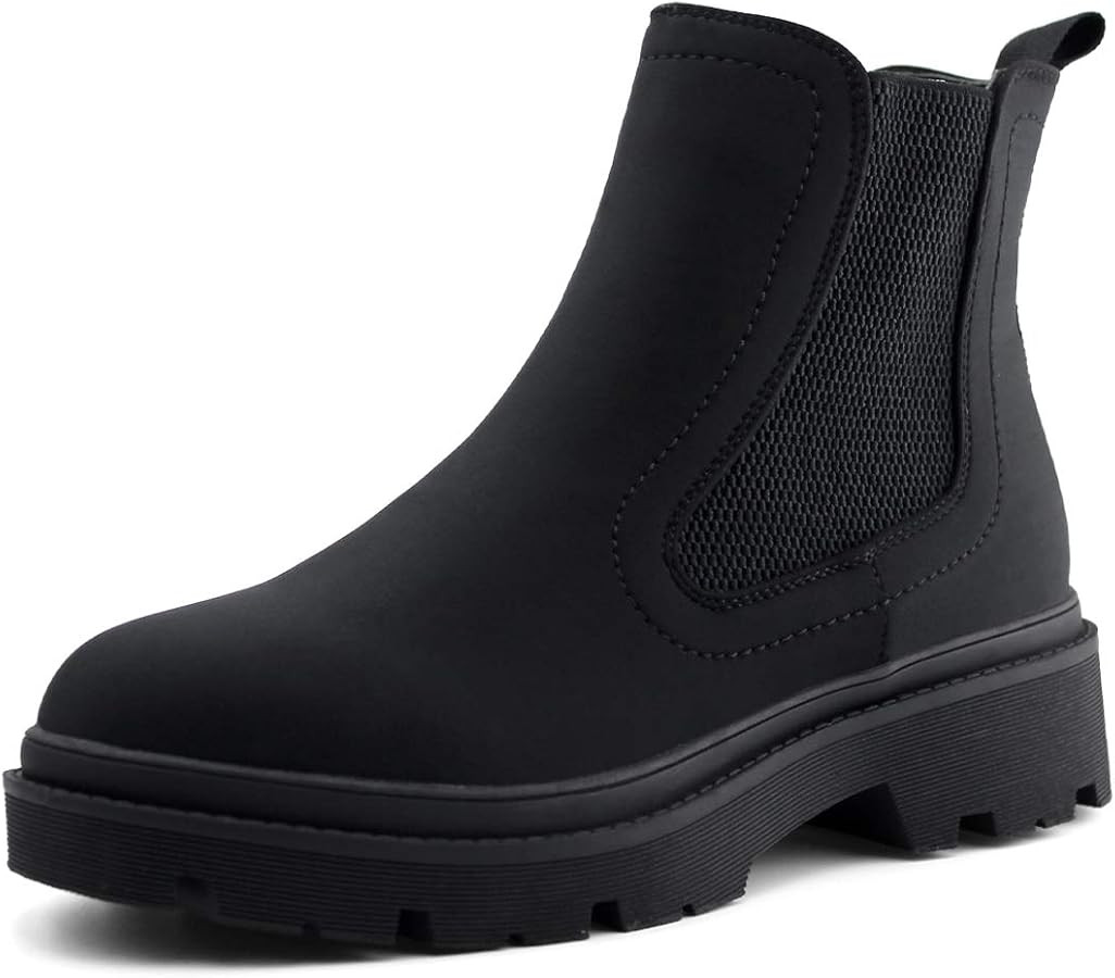JABASIC Women Chelsea Boots Low Heel Elastic Ankle Boots (10,Army Green) | Amazon (US)