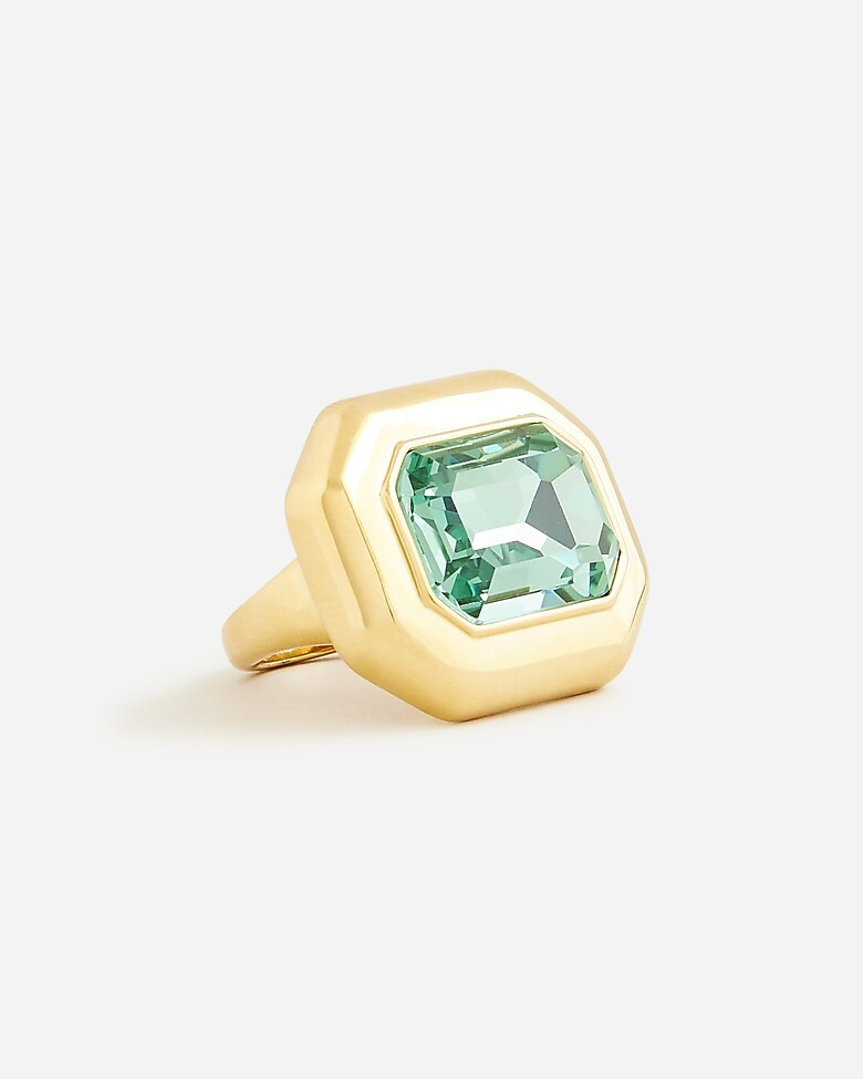 Rectangle faceted-crystal ring | J. Crew US