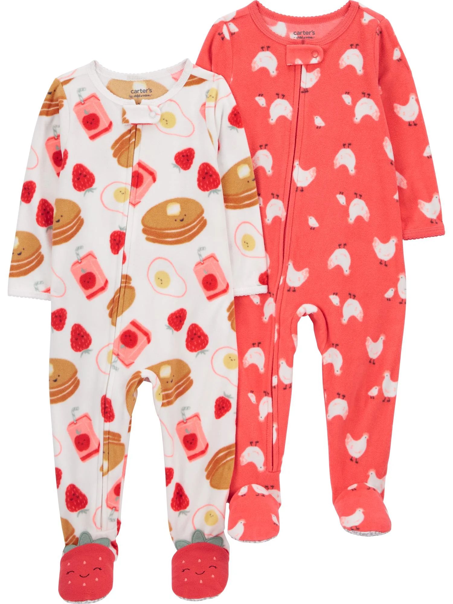 Carter's Child of Mine Toddler Girl Pajama Sleeper, 2-Pack, One-Piece, Sizes 12M-5T | Walmart (US)