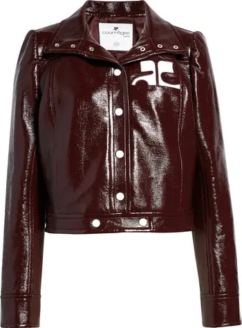 Courrèges Logo Patch Vinyl Jacket | Nordstrom | Nordstrom