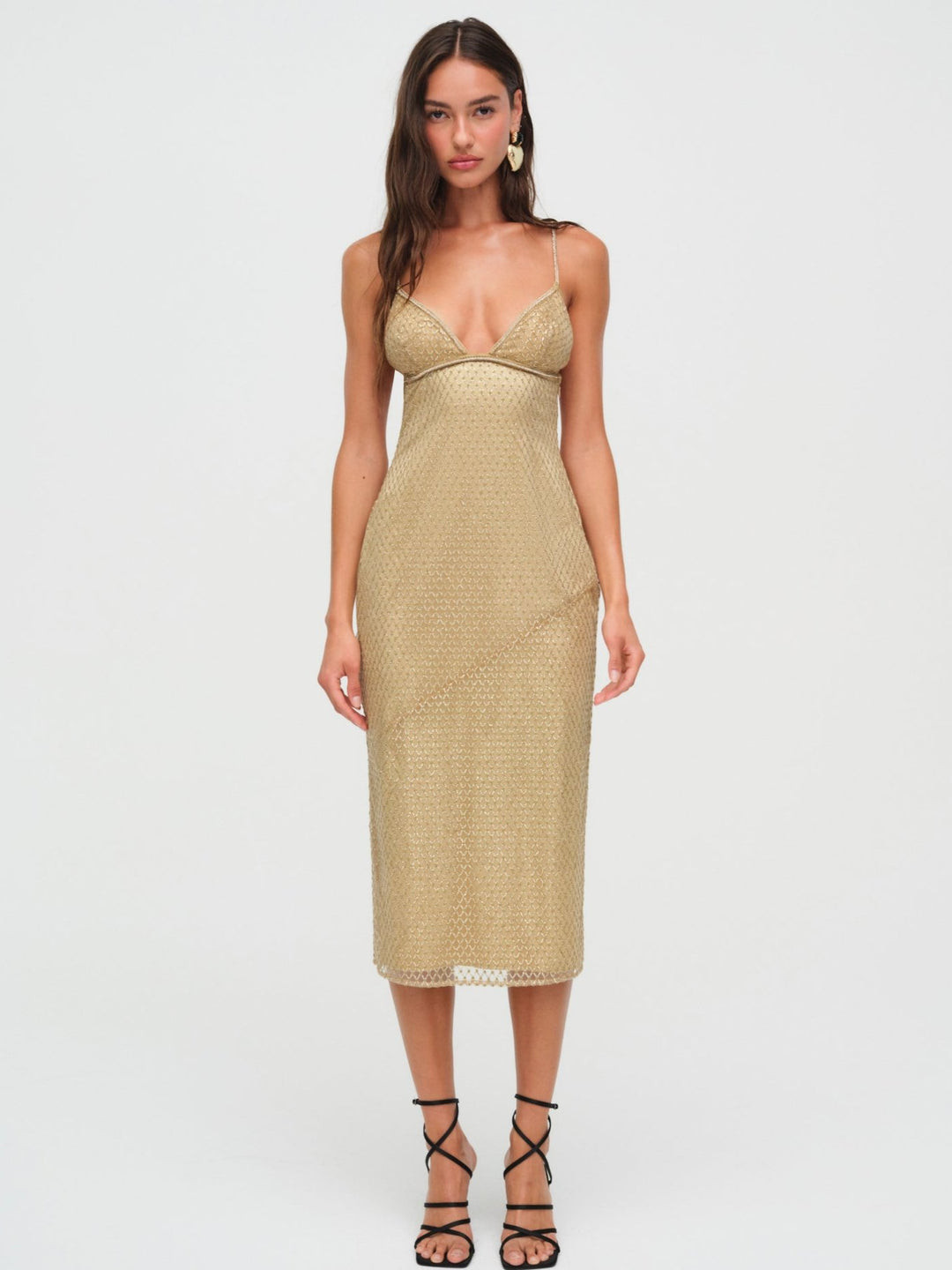 Glitter Grid Midi Dress | For Love & Lemons