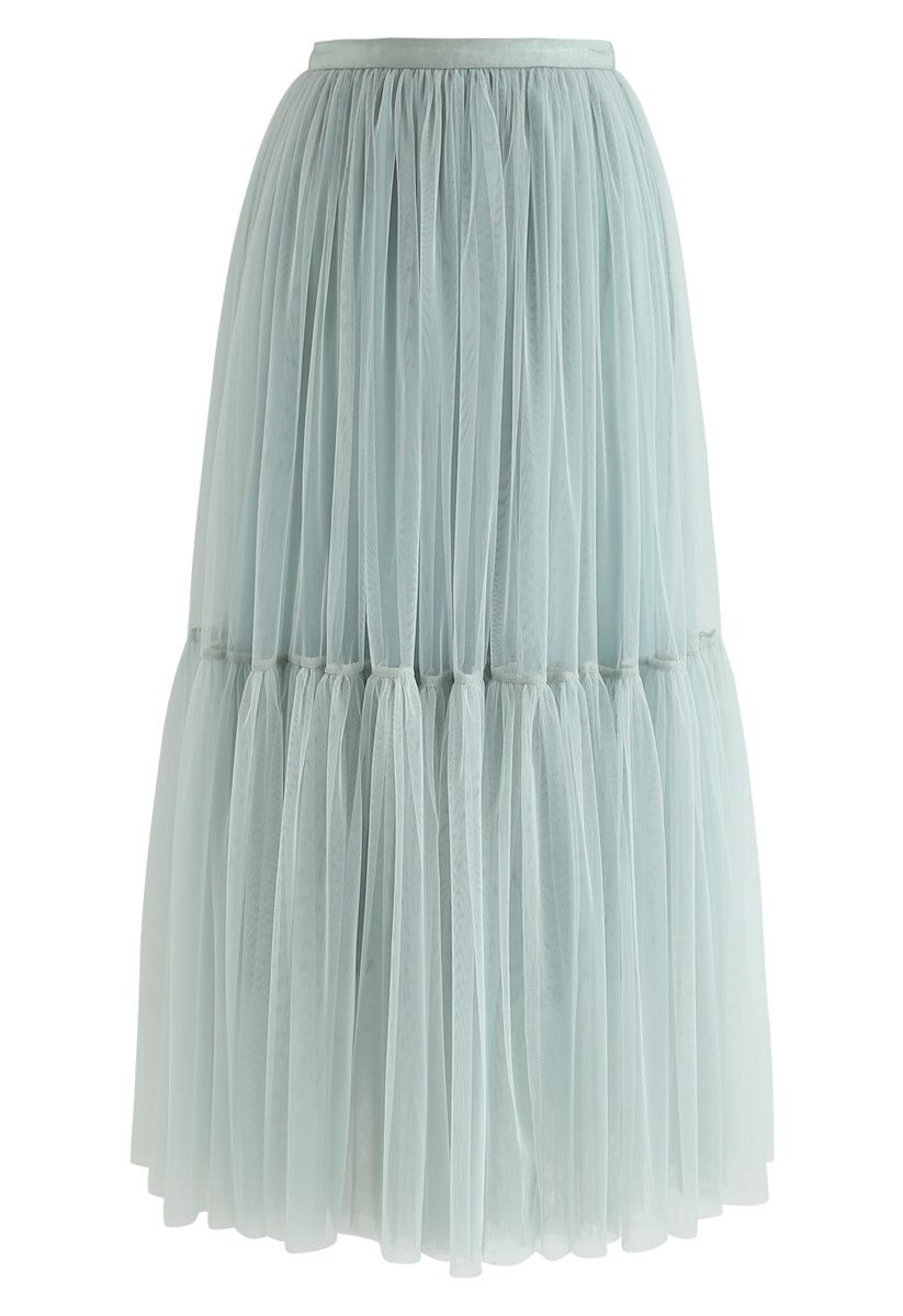 Can't Let Go Mesh Tulle Skirt in Mint | Chicwish
