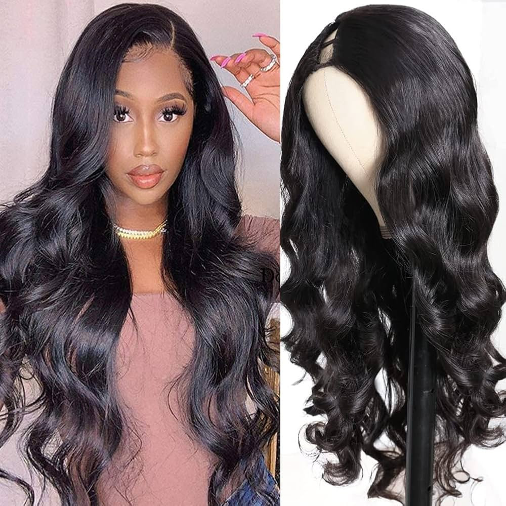 V Part Wigs Human Hair Body Wave Brazilian Virgin Human Hair Wigs For Black Women Upgrade U Part ... | Amazon (US)