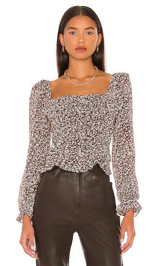 Tonina Top in Brown Ivory Ditsy | Revolve Clothing (Global)