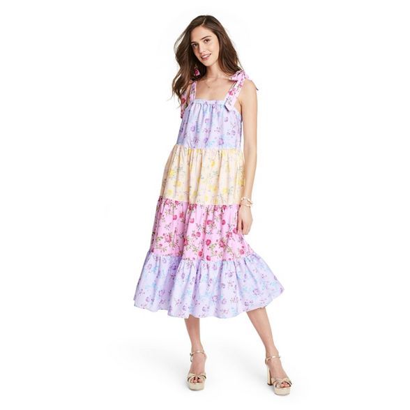 Women's Margaux Tie-Strap Tiered Dress - LoveShackFancy for Target (Regular & Plus) Pink/Lavendar | Target