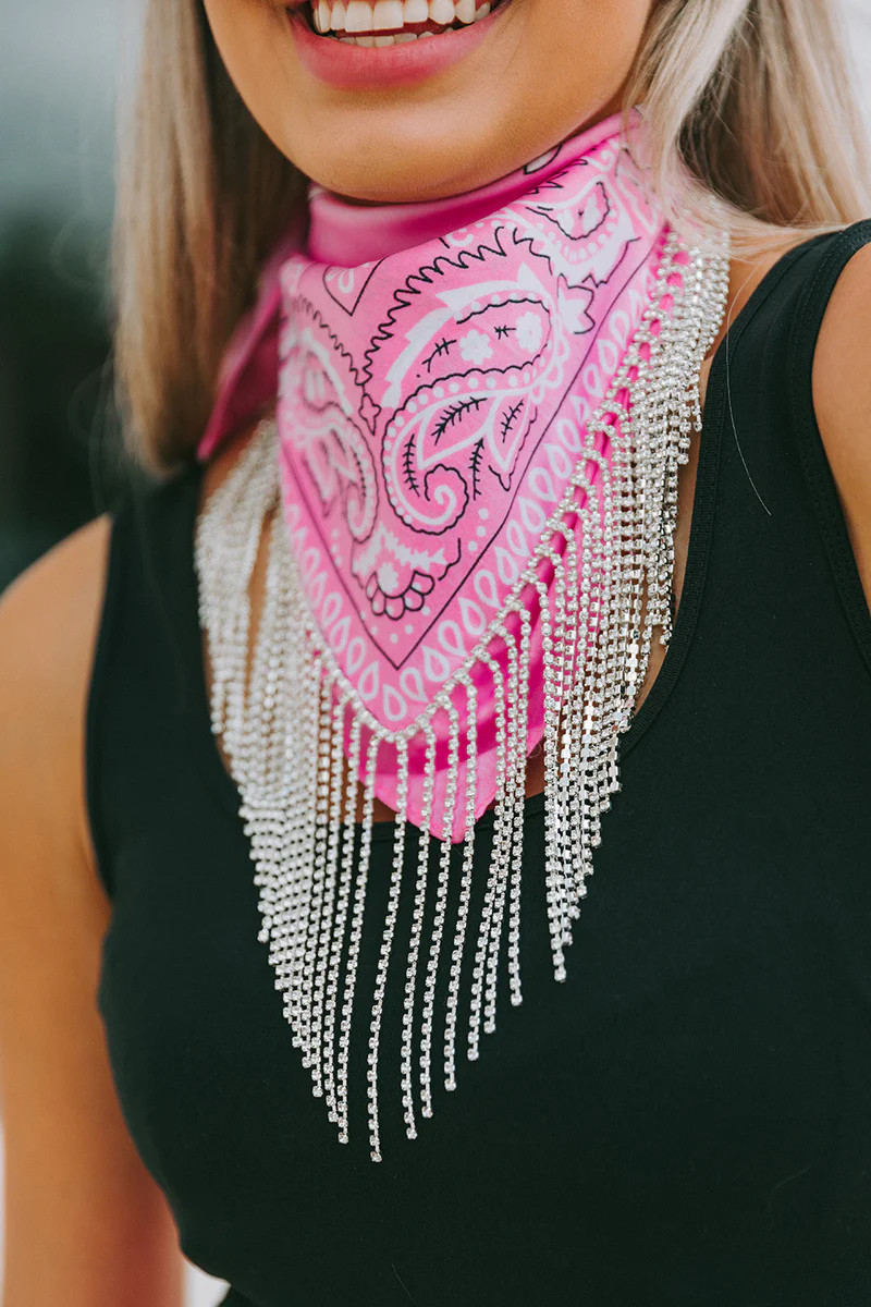 BuddyLove X Blingdana | Shania Crystal Bandana Scarf | Light Pink | BuddyLove