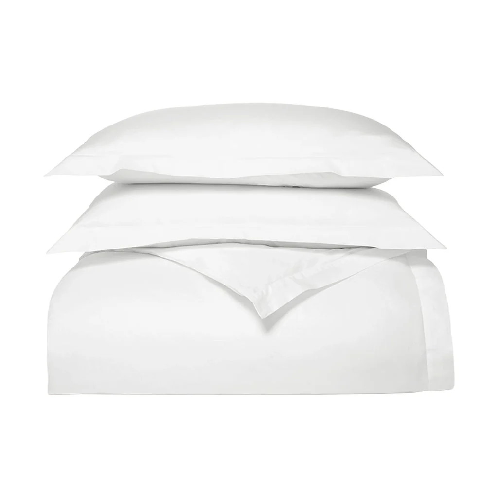 Signature Hemmed Duvet Set in White | Over The Moon