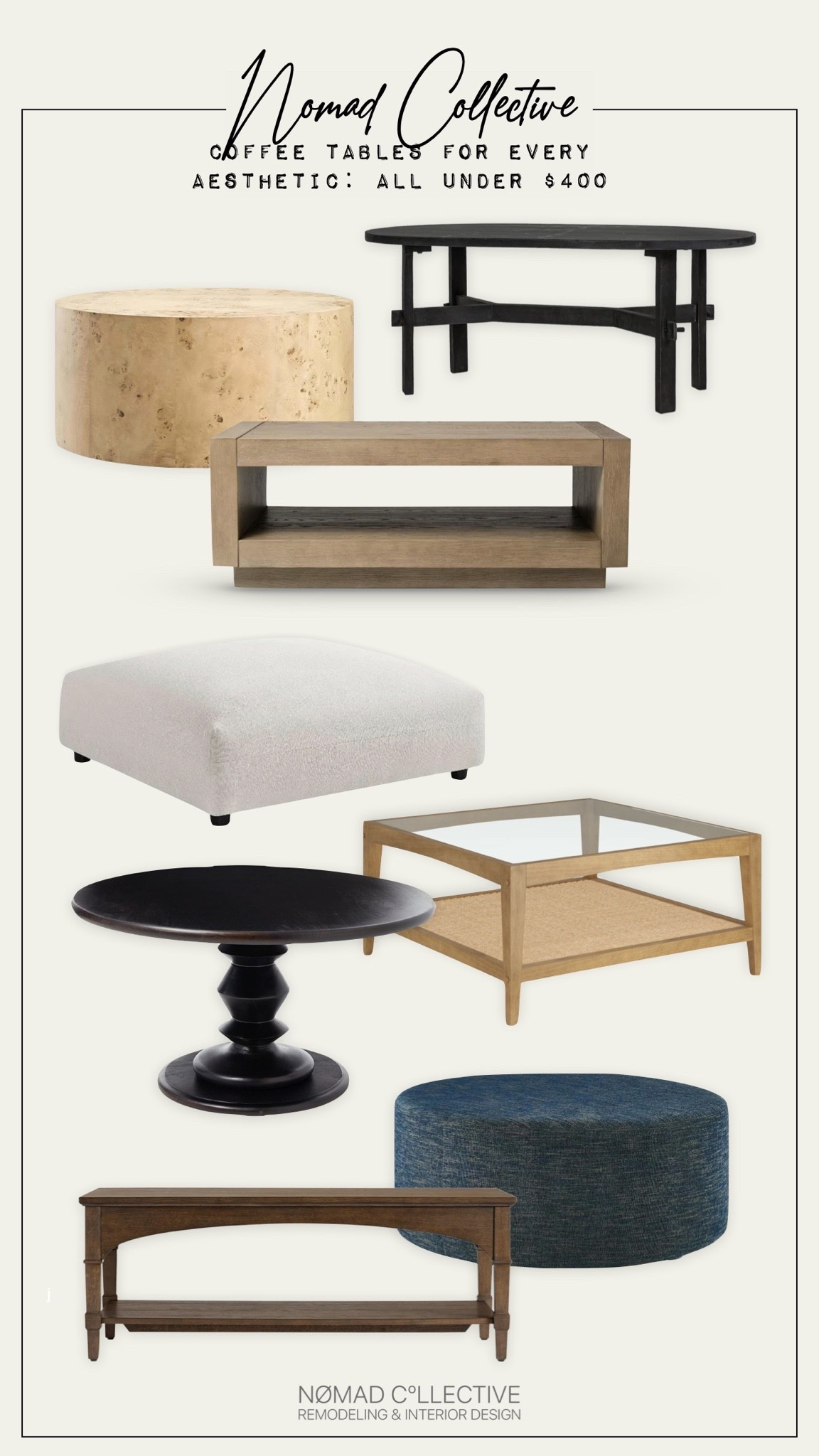 A round up of our favorite coffee table finds under $400. A thoughtful mix of styles, shapes, and finishes for your next living room refresh. 🤎

#LTKHome