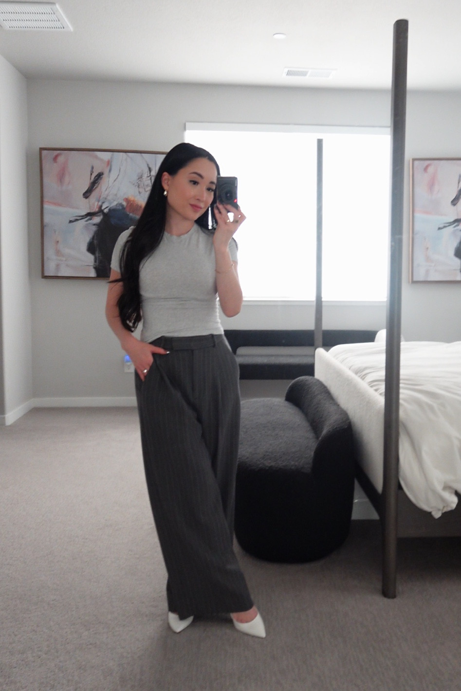 In love with these pinstripe trousers from Abercrombie! Pair with white heels and a T-shirt for the perfect work look! 🤍

#LTKWorkwear