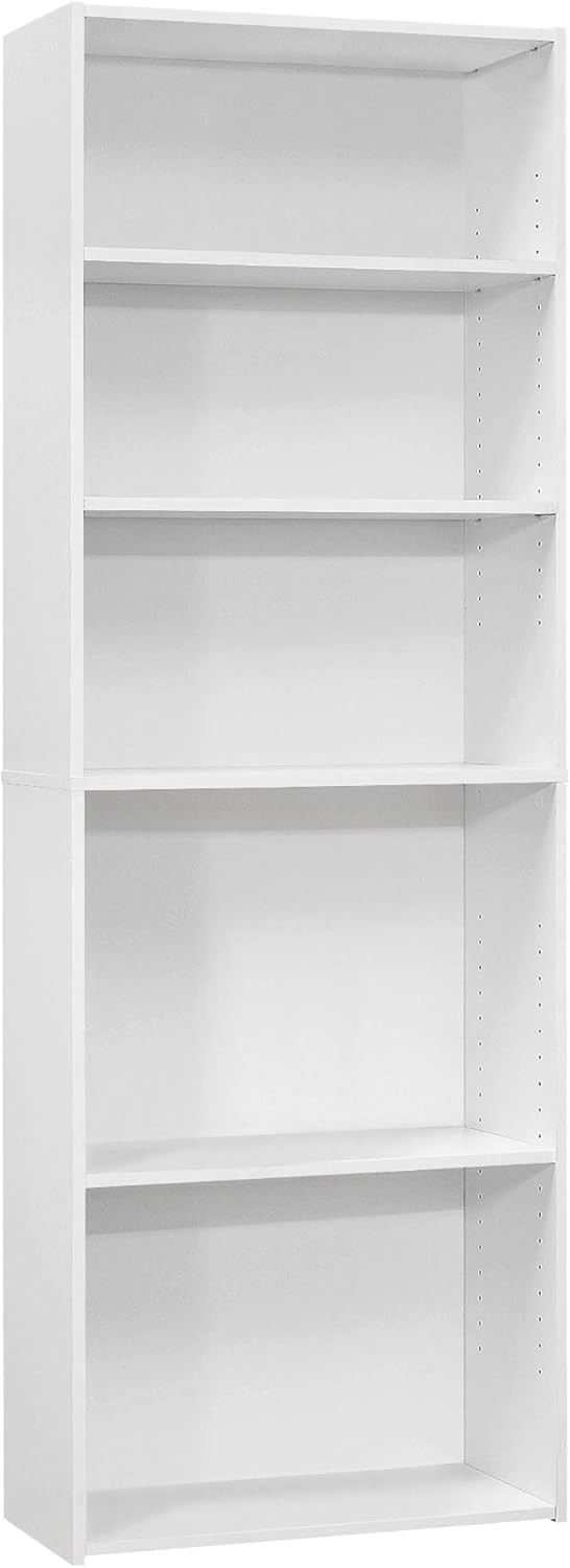 Monarch Specialties I BOOKCASE-72 H 5 Shelves Bookcase, White | Amazon (US)