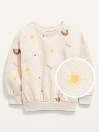 Drop-Shoulder Fleece Sweatshirt for Toddler Girls | Old Navy (US)