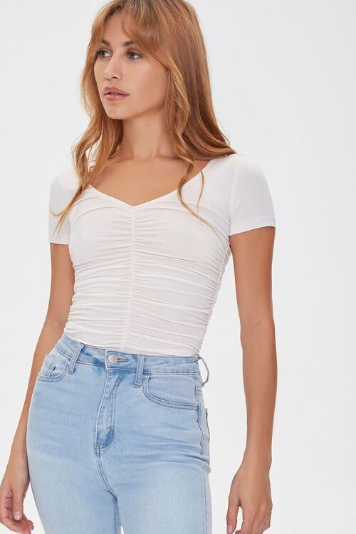 Ruched V-Neck Tee | Forever 21 (US)
