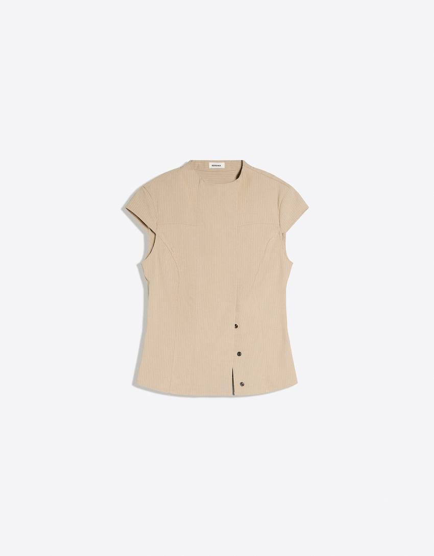 Short sleeve wrap shirt | Bershka UK