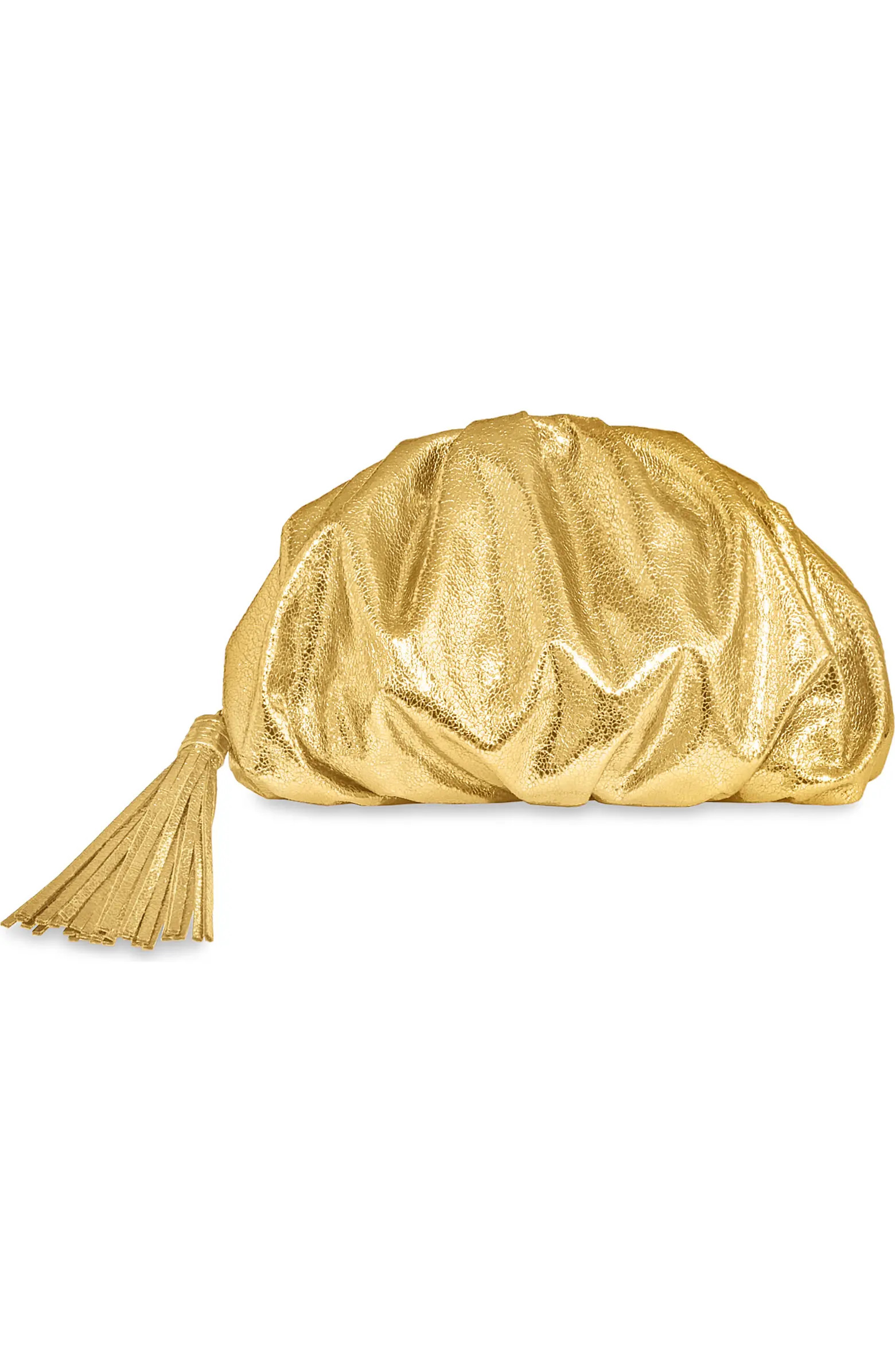 Ruched Faux Leather Clutch | Nordstrom