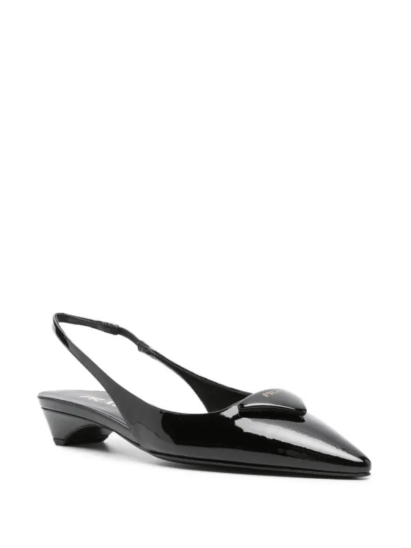 Prada patent-leather Slingback Pumps - Farfetch | Farfetch Global