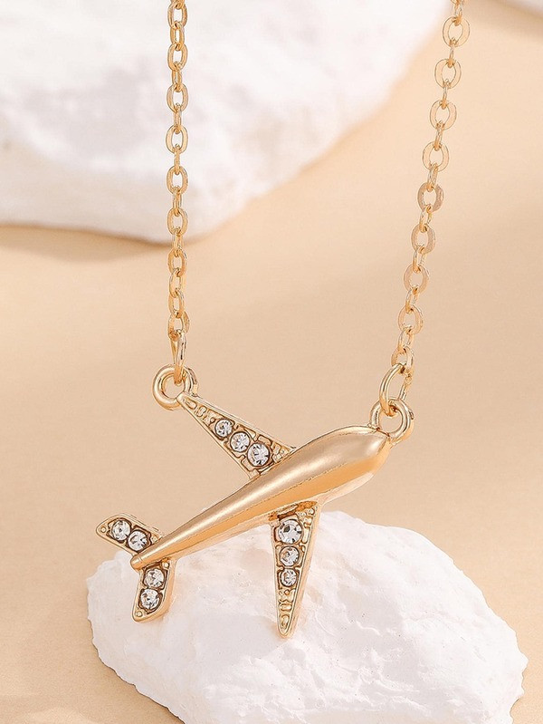 1pc Airplane Pendant Minimalist Decorative Charm Necklace For Ladies Gift  SKU: sj230523445911671... | SHEIN