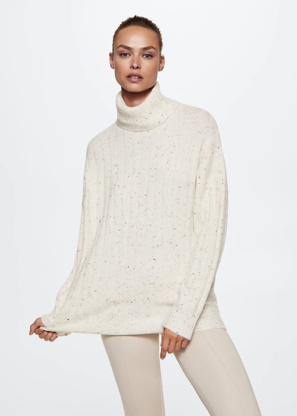 Fleece turtleneck sweater | MANGO (US)