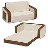 Delta Children Cozee Flip-Out Sherpa 2-in-1 Convertible Sofa to Lounger for Kids, Cream Sherpa/Fa... | Amazon (US)