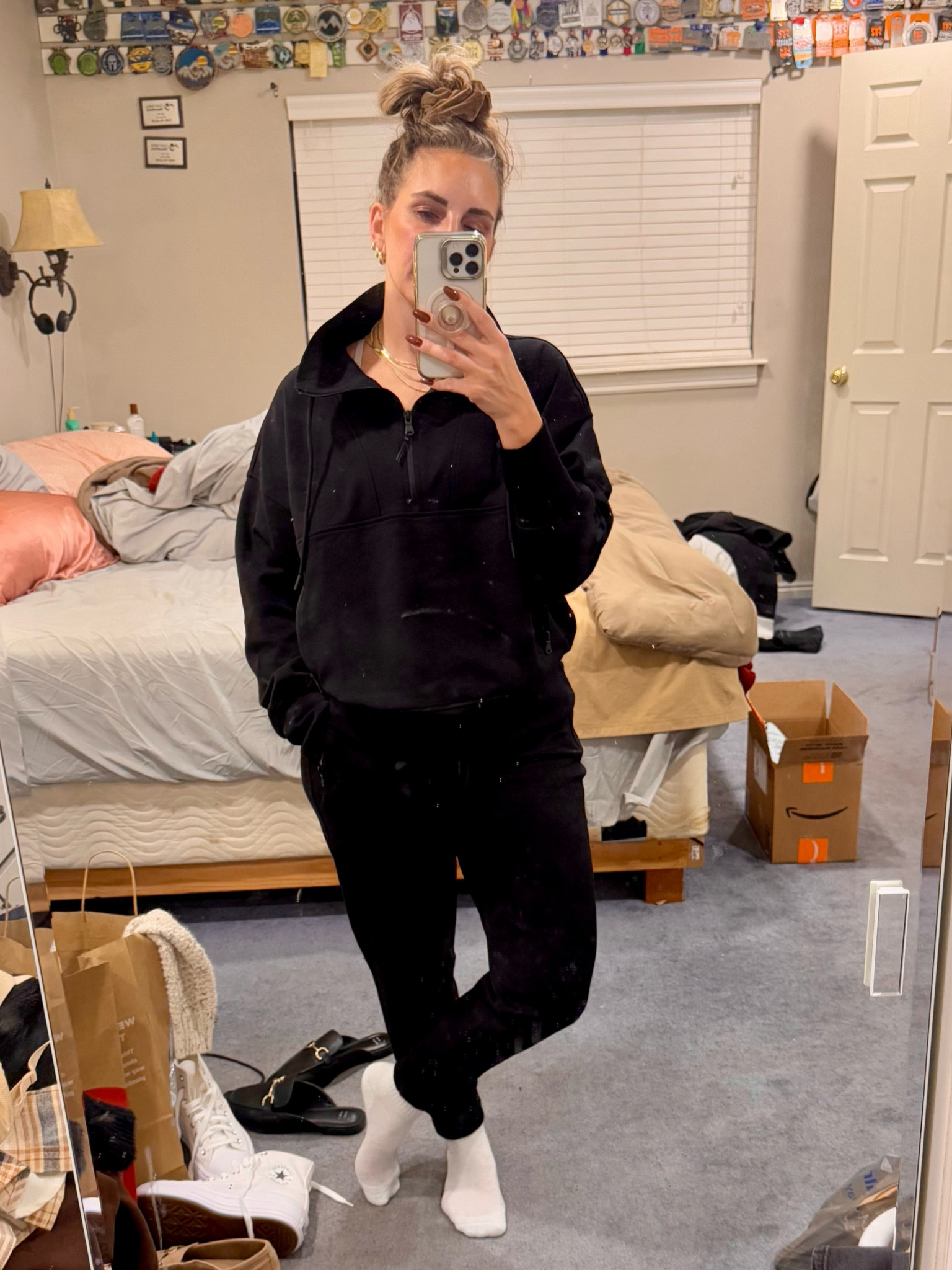 Bottoms are TTS, I size up to XL with the top