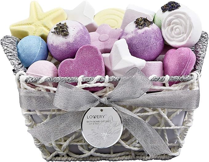 Christmas Gifts, Bath Bombs Gift Set for Women, 17 Large Bath Fizzies in Assorted Colors, Shapes ... | Amazon (US)