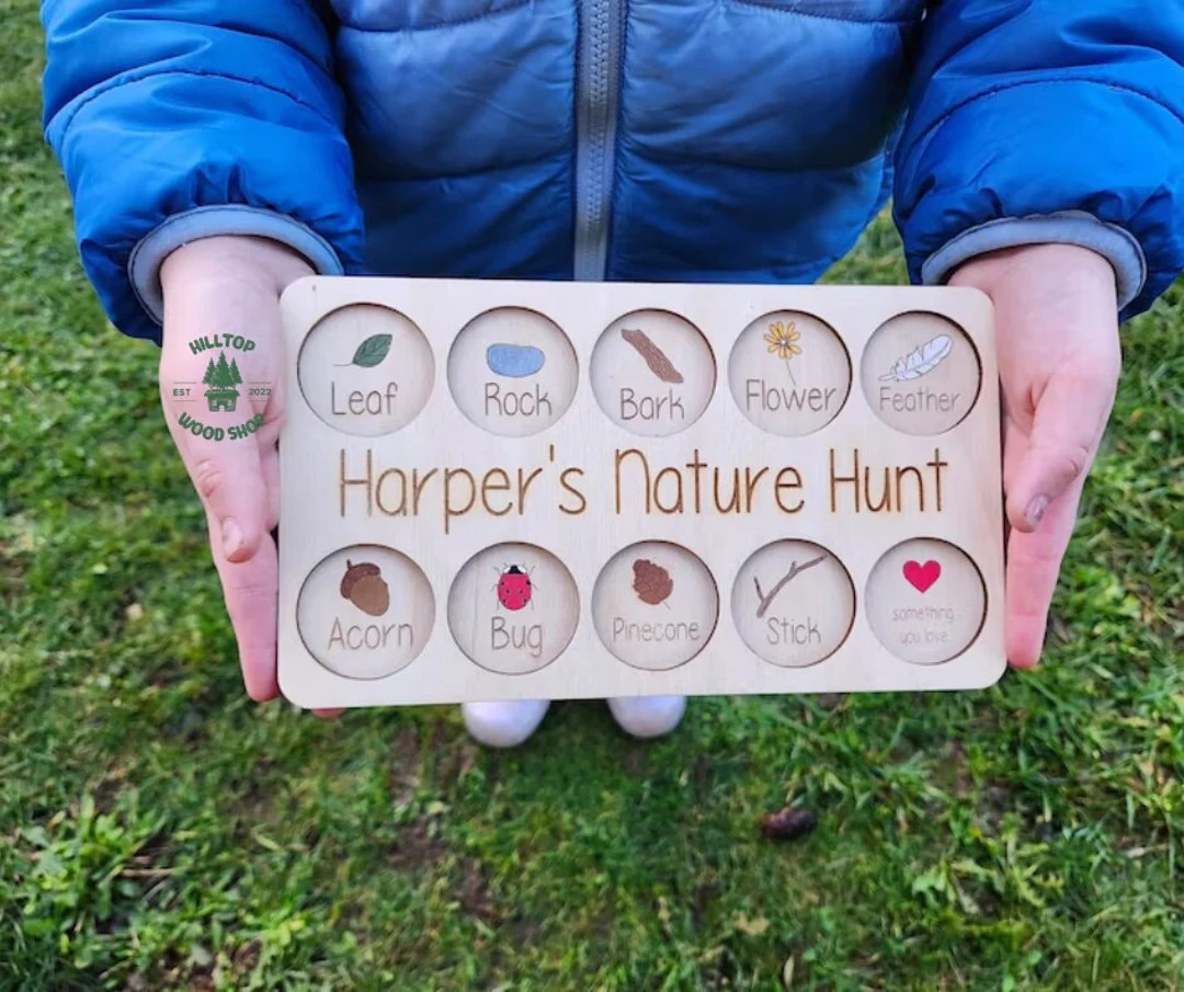 Nature Hunt Board Montessori Scavenger Hunt Personalized Nature Scavenger Hunt Tray Outdoor Scave... | Etsy (US)