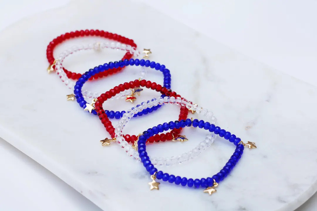 Patriotic Bracelets | 4th of July Bracelets | American Bracelets | Red White and Blue Bracelet In... | Etsy (US)