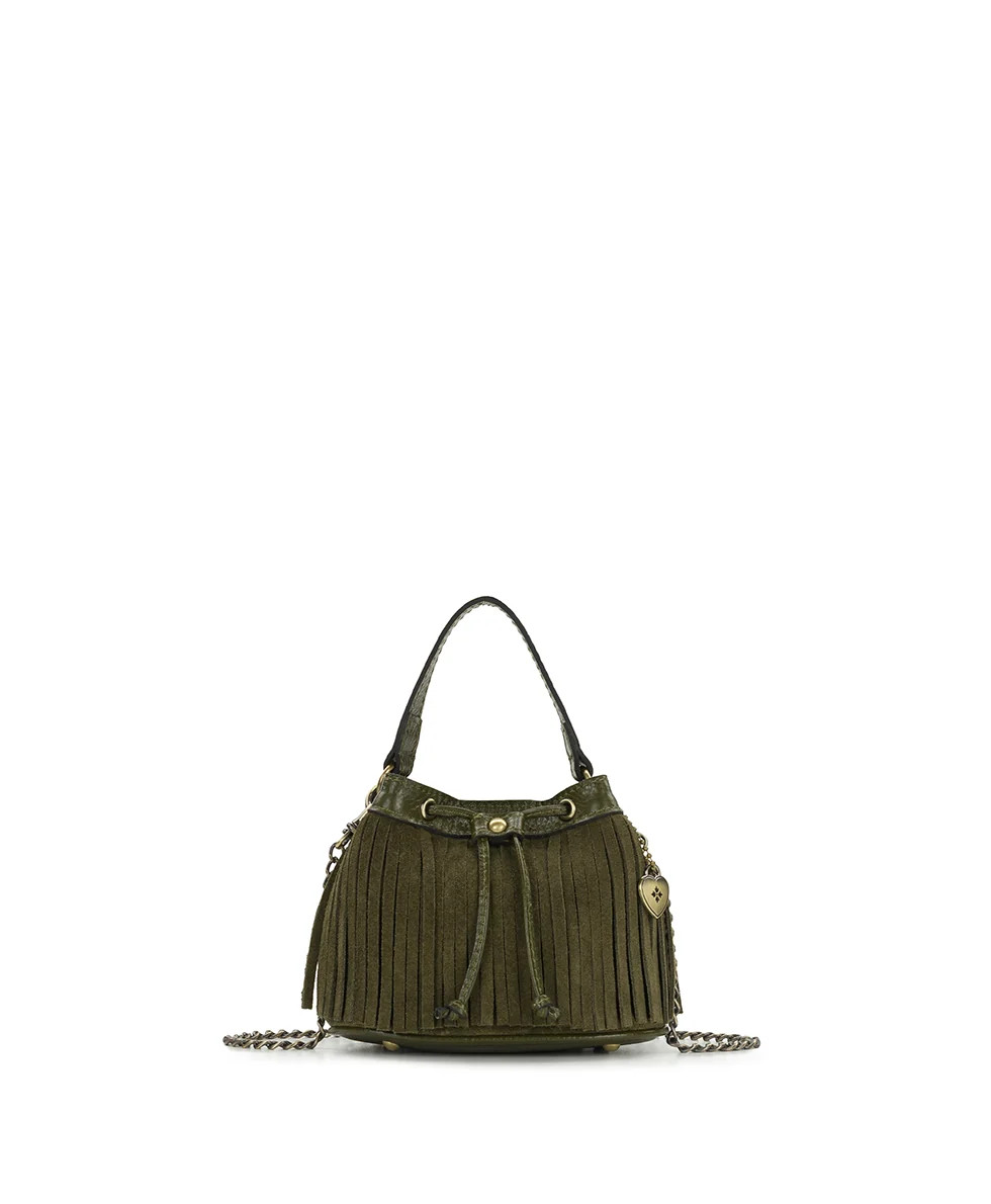 Mini Elisa Chain Crossbody | Suede Leather | Olive | Patricia Nash Designs