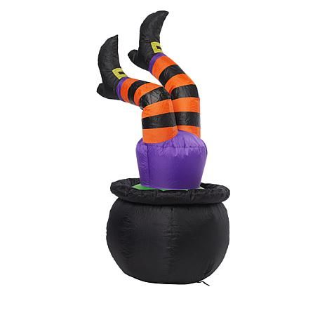 Harvest Lane Witch's Legs 4-foot Halloween Inflatable | HSN