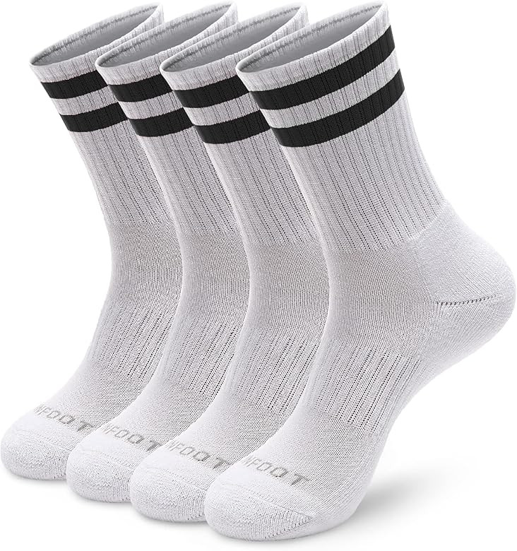 MONFOOT Women's and Men's 4-8 Pack Athletic Cushioned Crew Socks | Amazon (US)