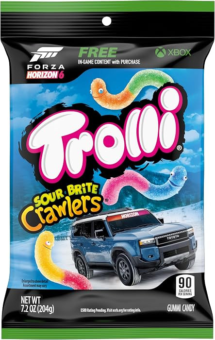 Trolli Sour Brite Crawlers Candy, Sweet & Sour Gummy Worms, 7.2 oz | Amazon (US)