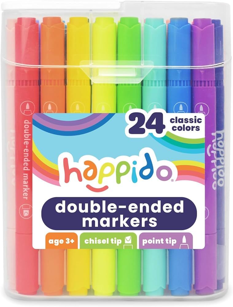 International Arrivals Happido Set of 24 Double Sided Markers, Non Toxic Markers for Kids Ages 4-... | Amazon (US)