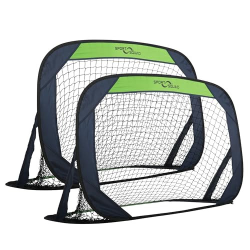 Sport Squad Portable Soccer Goal Net Set - Set of Two 4' Pop Up Training Soccer Goals with Compact Carrying Case - Easy Assembly and Compact Storage - Great for Kids and Adults | Amazon (US)