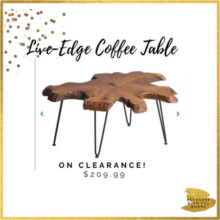 This coffee table is on CLEARANCE.  Beautiful teak wood.  Live edge style.  Would look really cool with multiple as well! 



#LTKFind #LTKsalealert #LTKhome