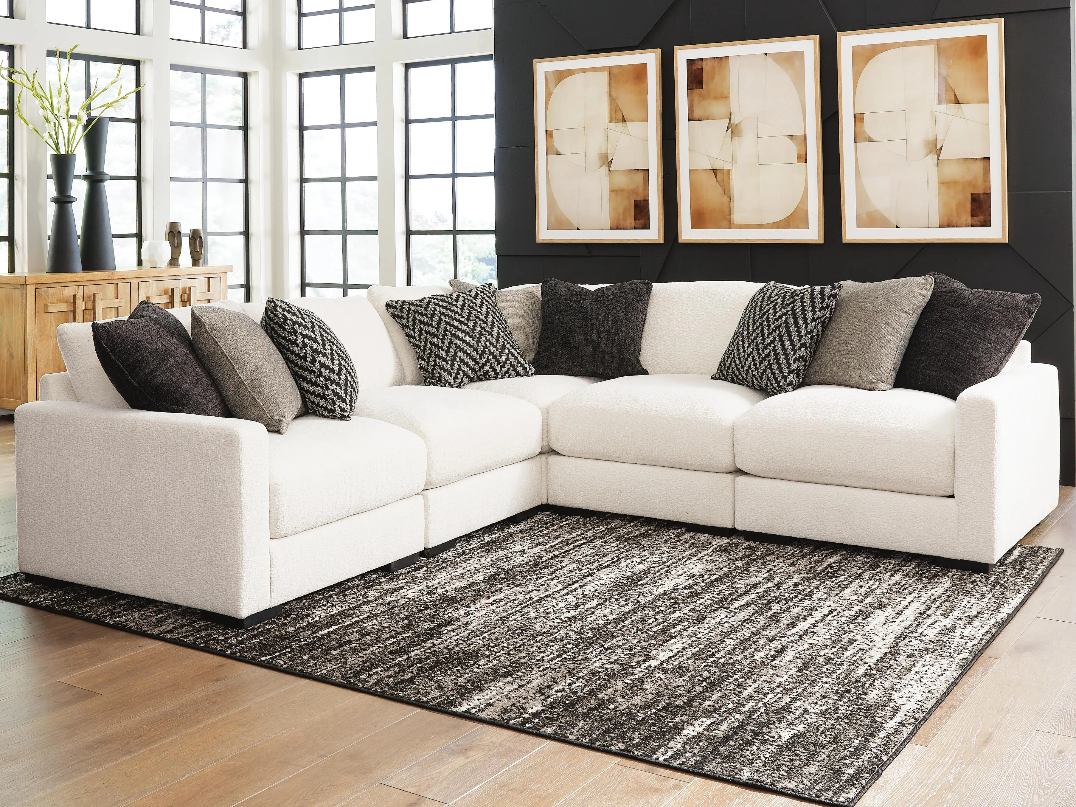 Elissa Court 5-Piece Next-Gen Nuvella™ Performance Fabric Modular Sectional, Vanilla | Ashley