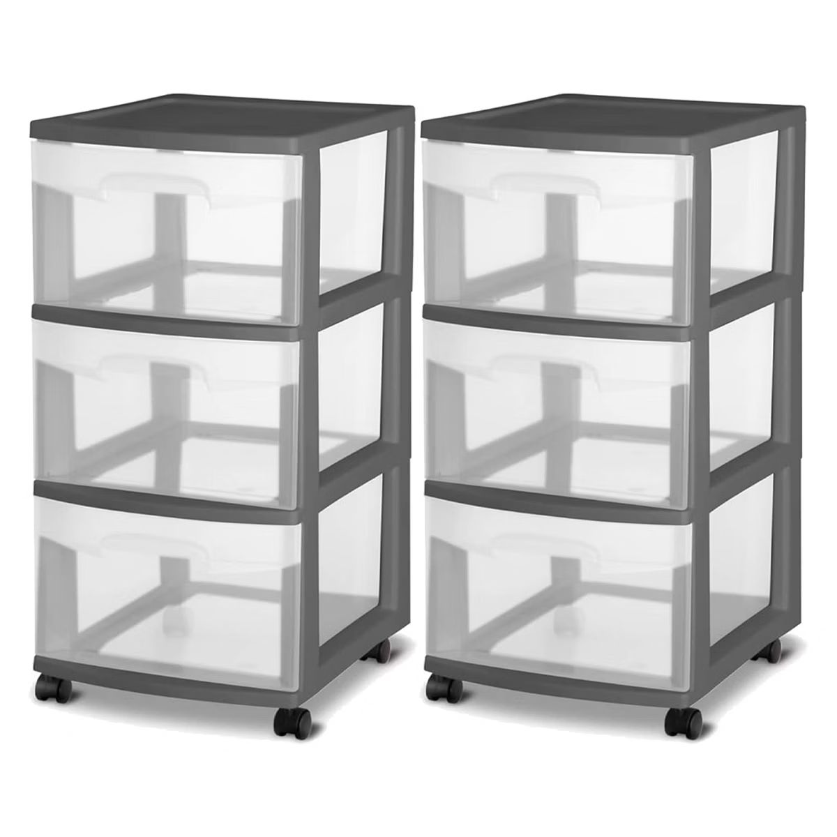 Sterilite 3 Drawer Home Organizer Storage Cart with Caster Wheels for Home, Office, Dorm, Classro... | Target