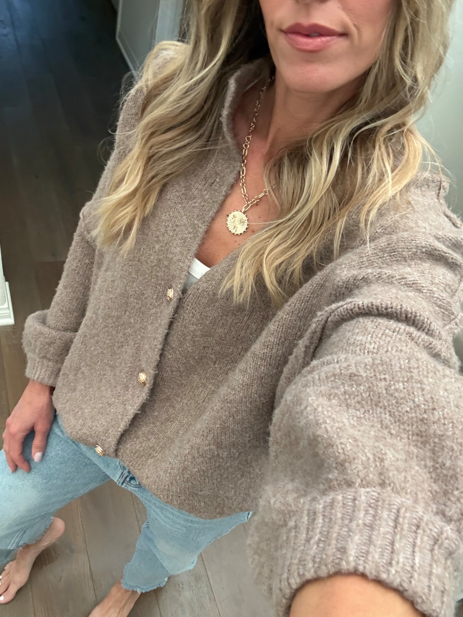 Today’s outfit for school performance & dropoffs 🎶 I’m really impressed with the quality of this Amazon sweater 👌🏻 Really soft and has an oversized fit. My necklace is Baublebar & has all the kid’s initials on it ❤️ Great Mothers Day gift idea! 

Amazon, Zara, Birkenstocks, spring outfit inspo, mom style, mom outfit, casual everyday outfit, cardigan outfit, sweater outfit, 

#LTKmomlife #LTKSeasonal #LTKootd