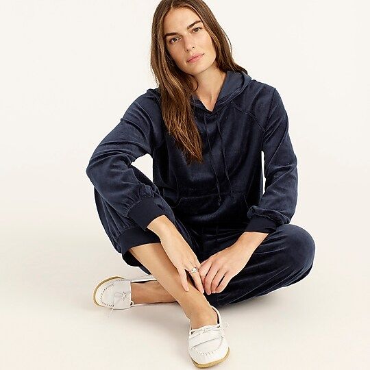 Relaxed velour hoodie | J.Crew US
