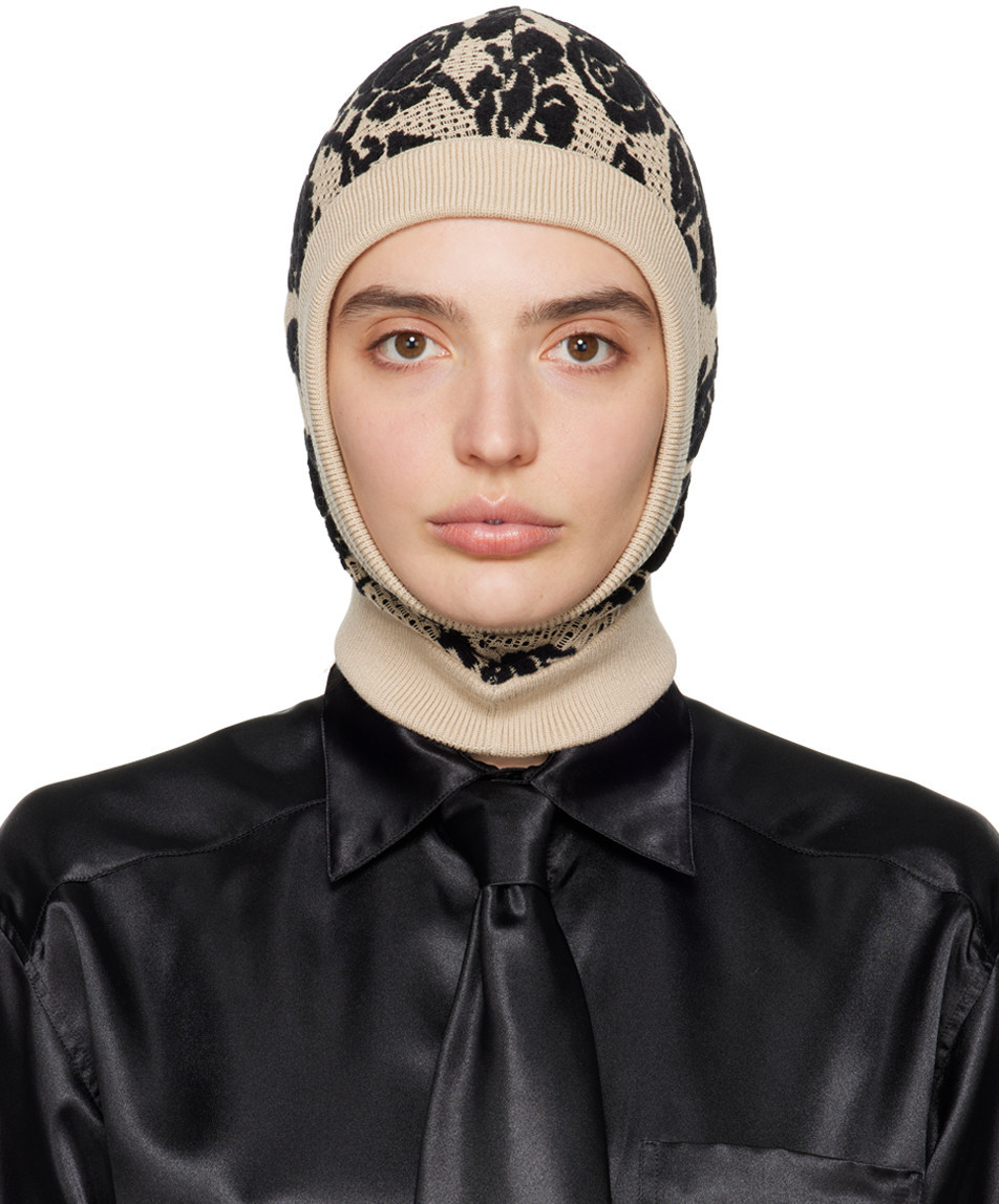 Ernest W. Baker Beige Rose Jacquard Balaclava | SSENSE