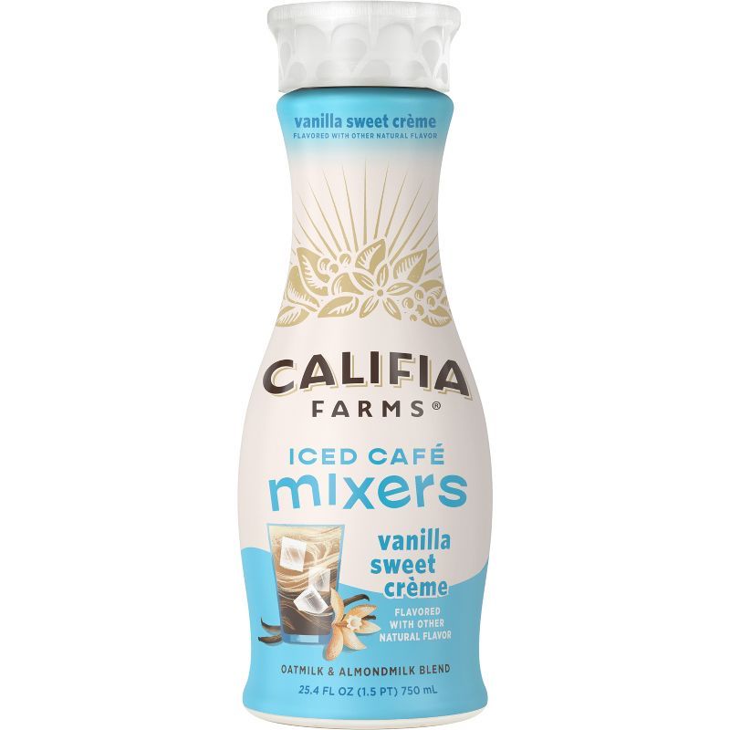 Califia Farms Vanilla Sweet Crème Iced Café Mixer Coffee Creamer - 25.4 fl oz | Target