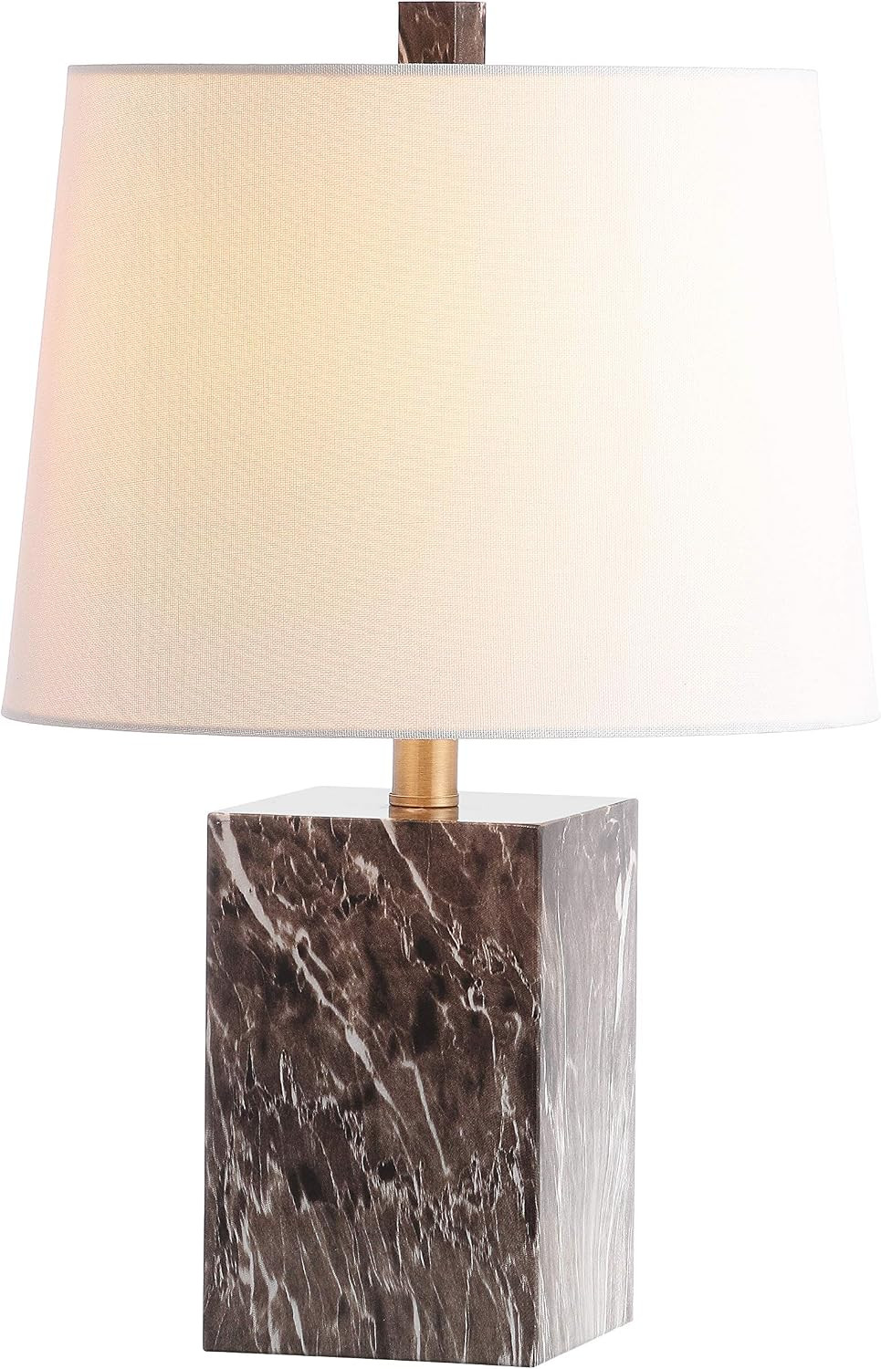 SAFAVIEH Lighting Collection Brett Brown Faux Marble 20-inch Bedroom Living Room Home Office Desk Nightstand Table Lamp (LED Bulb Included) | Amazon (US)