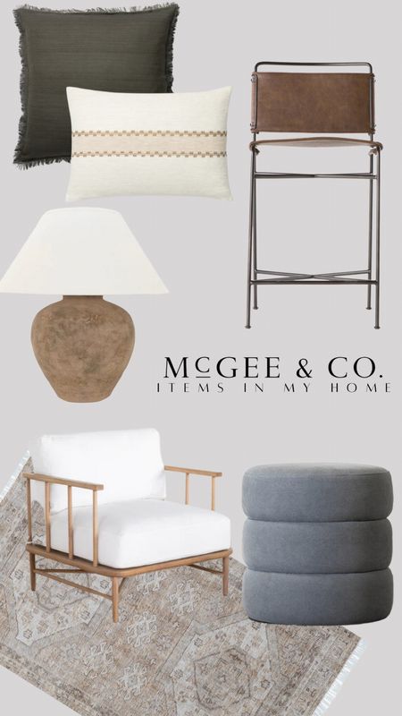 Most request links! Shop McGee & co items in my home! 

Accent chair, rug, ottoman, barstool, leather barstool, throw pillow, table lamp

#LTKunder100 #LTKhome