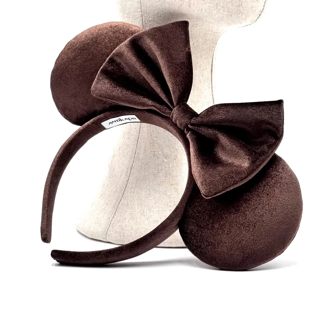 Brown Disney ears, Disney Ears, Brown velvet ears, Disney Ears Headband, Mickey Minnie Mouse, Pin... | Etsy (US)