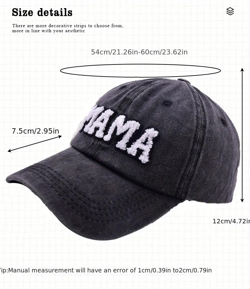 MAMA Patch Washed Baseball Cap Trend Candy Color Sun Hat Adjustable Sunscreen Dad Hats For Women | Temu Affiliate Program