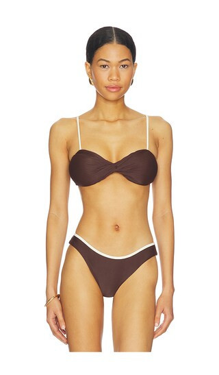 Sancia The Anja Bikini Top in Brown. - size XS | Revolve Clothing (Global)