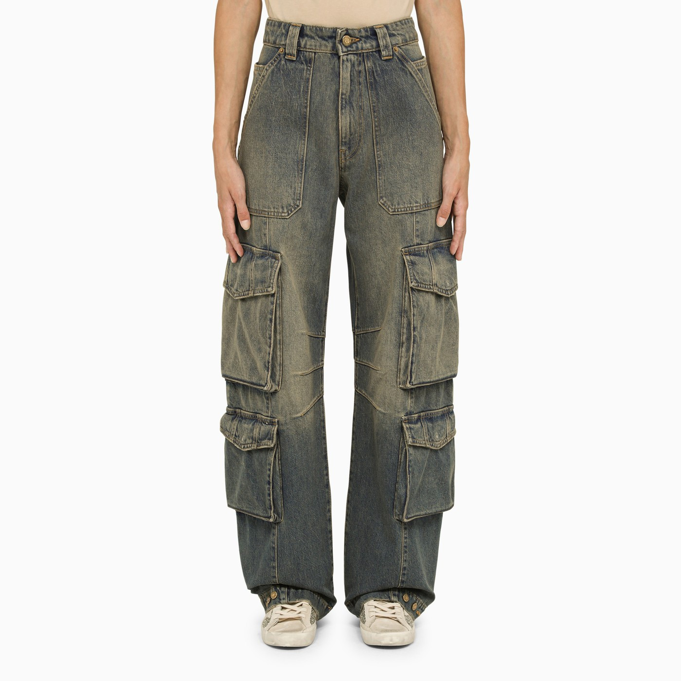 Blue denim cargo jeans | The Double F